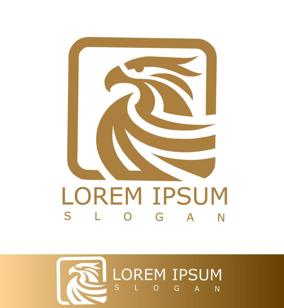 Stylized Hawk Logo in Square Frame Elegant Minimalist Bird Emblem for Premium Branding vector