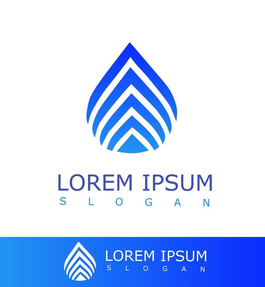 Modern Blue Water Drop Logo Design for, Nature, or Technology Brand Identity vector