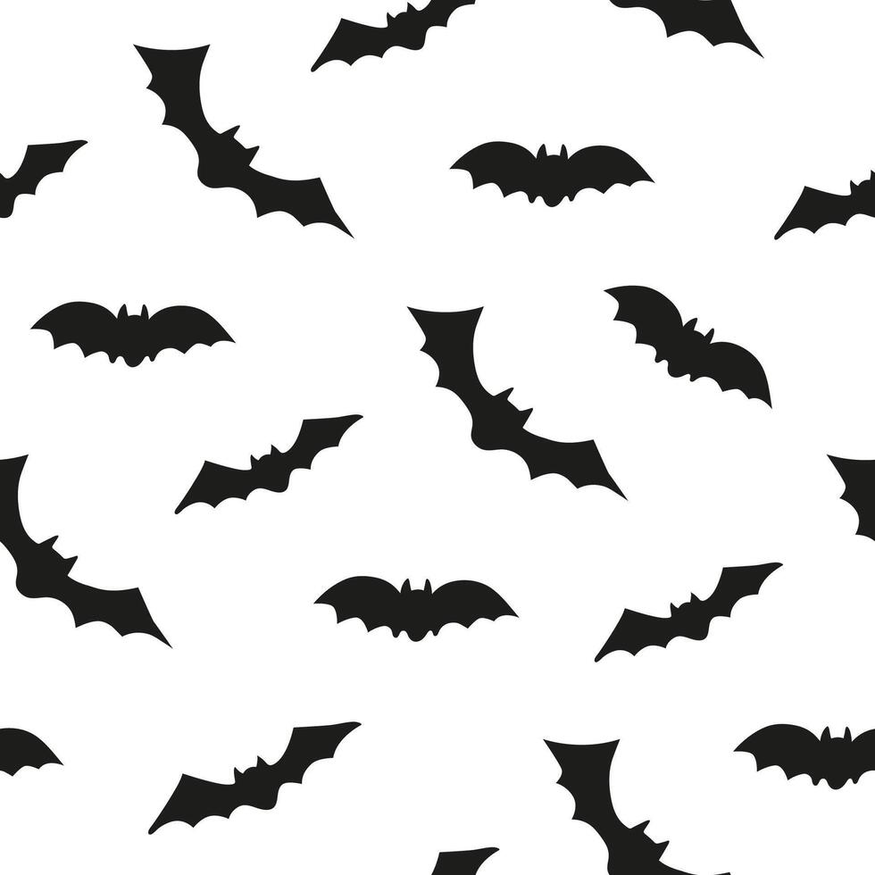 Seamless pattern with bats on white background vector