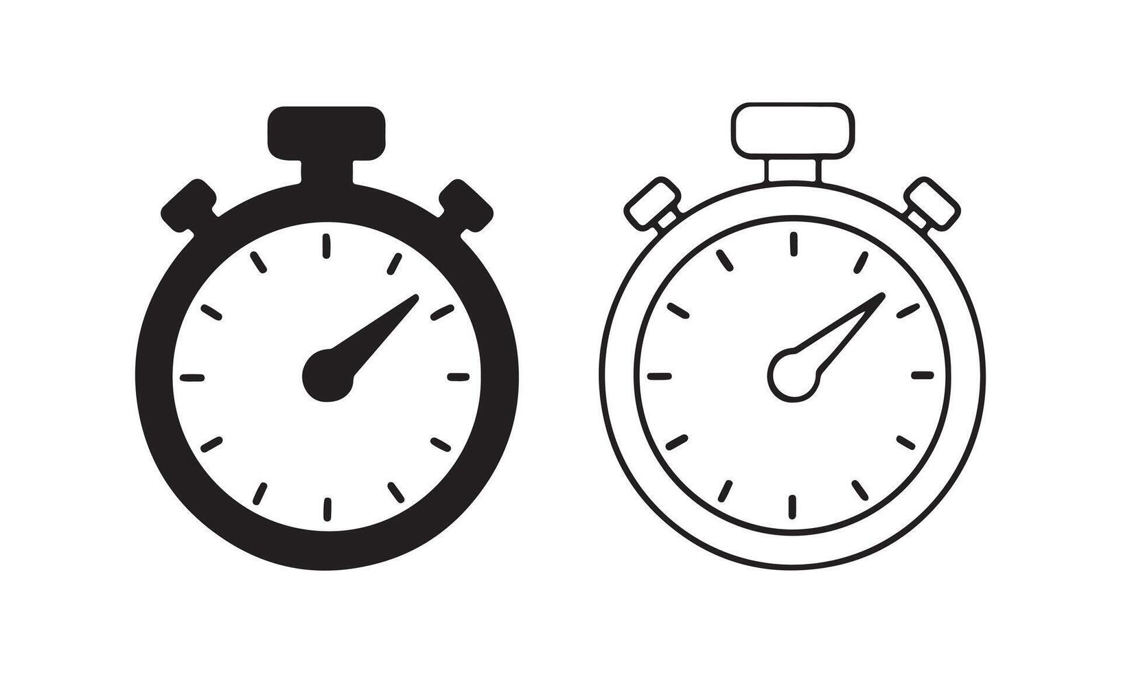 Stopwatch Silhouette and Line Art Icon vector