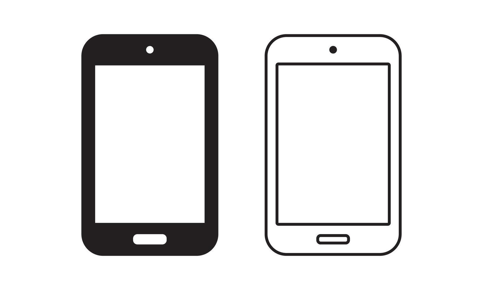 Smartphone Silhouette and Line Art Icon vector