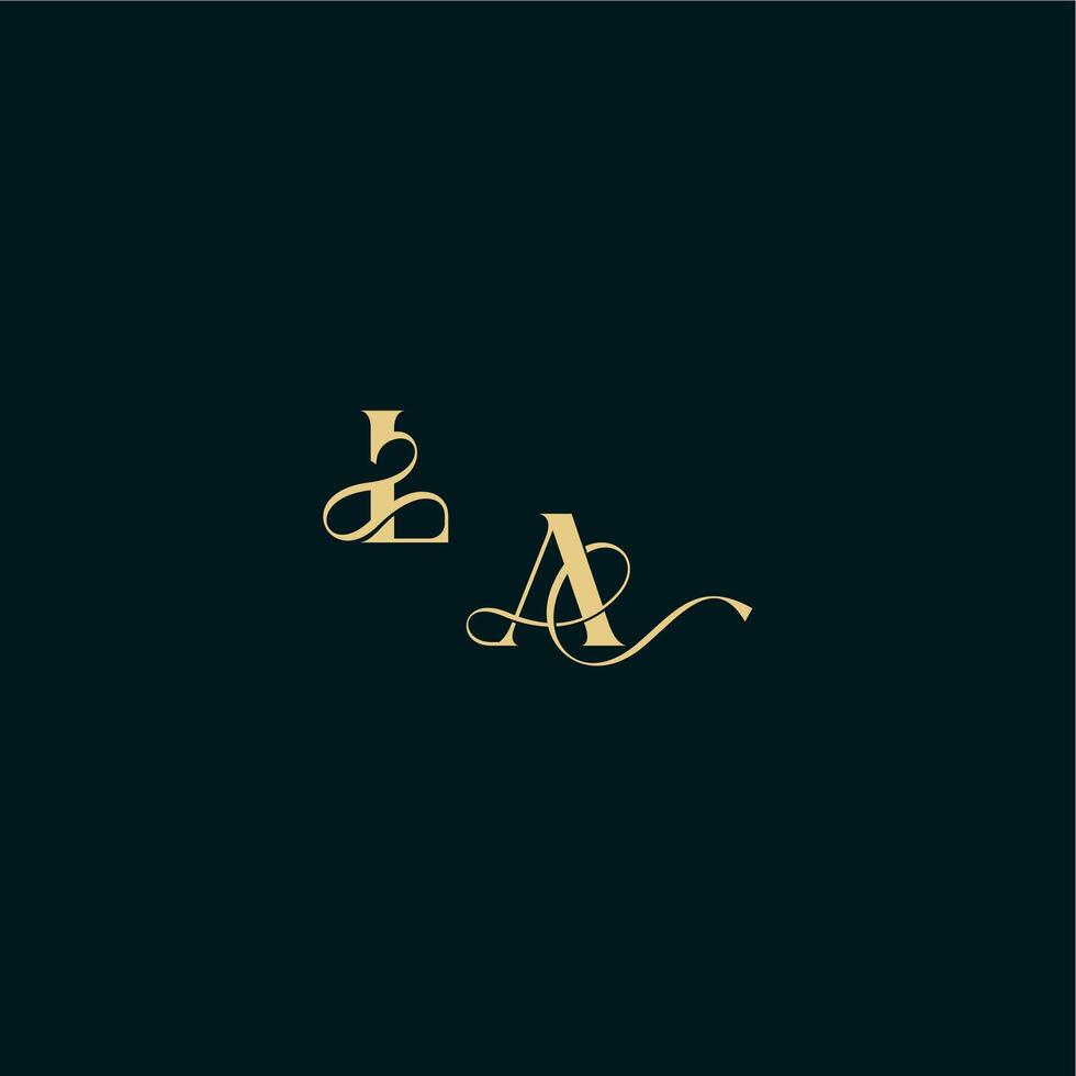 wedding logo initial bold concept design letter elegant and curvy style monogram LA vector