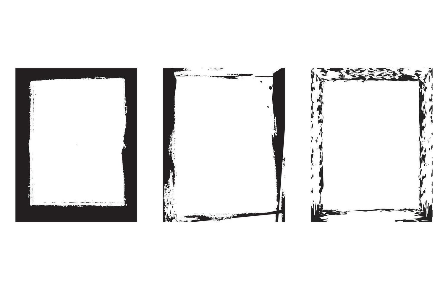 Grunge Ink Border Three Frames vector