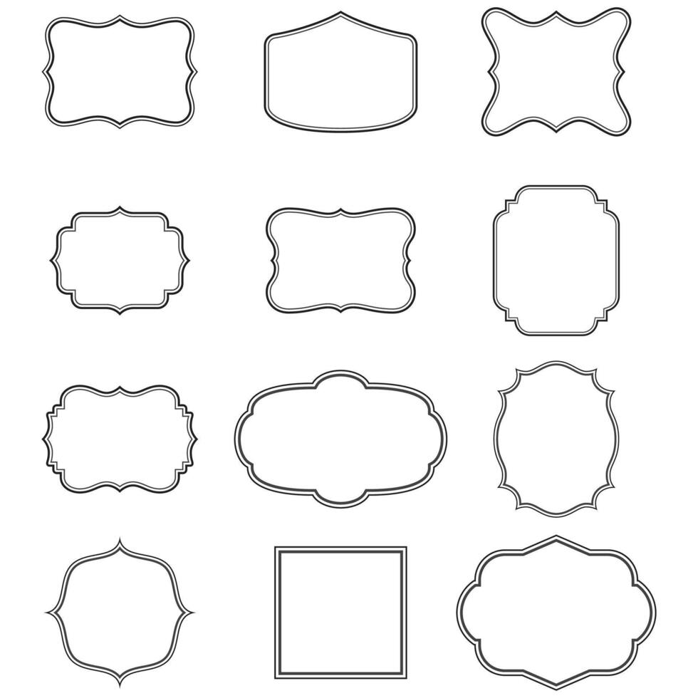 Vintage Decorative Label Frames Sets vector