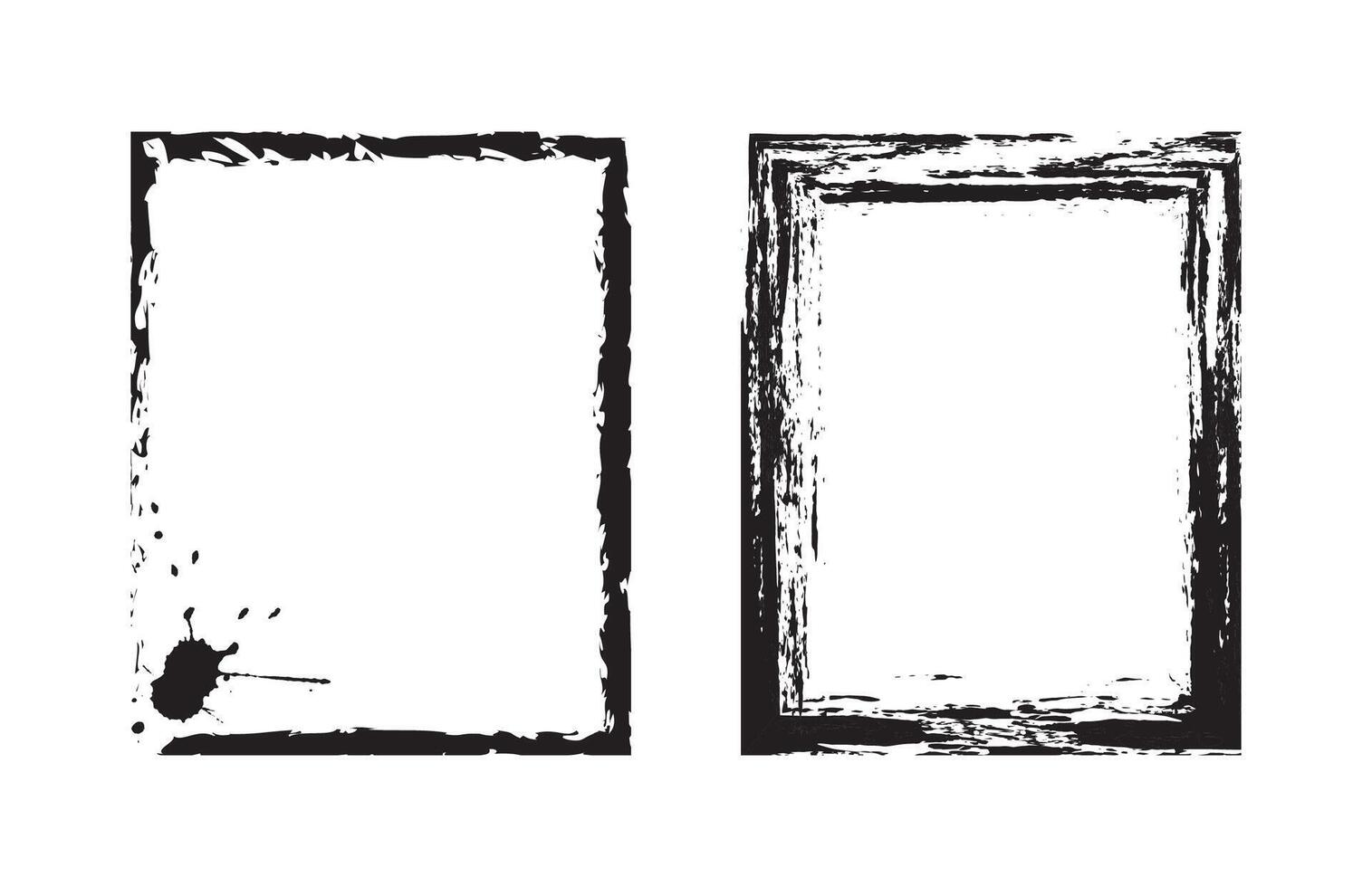 Grunge Ink Border Two Frames vector