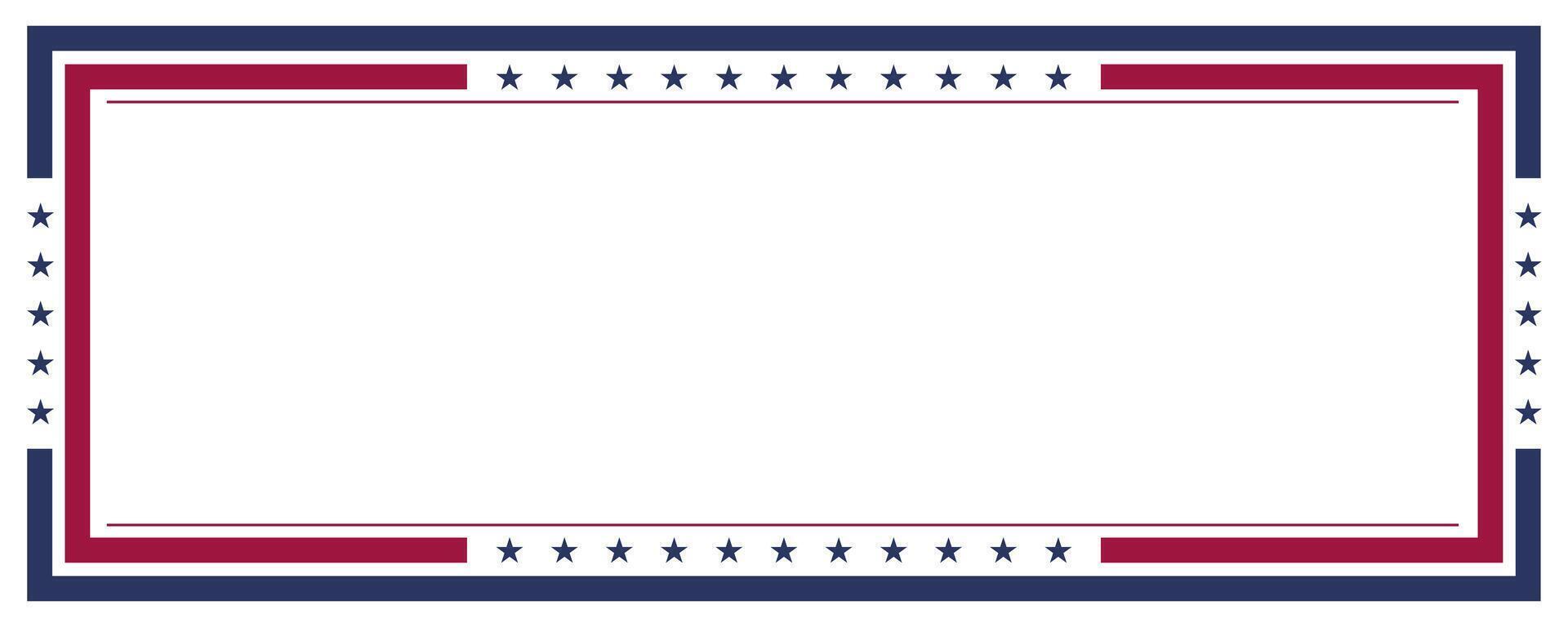 Patriotic Frame American Flag Border. vector