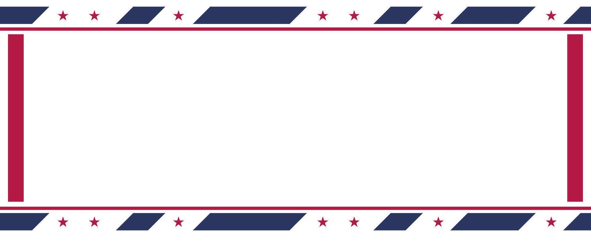 Patriotic Frame Red with White and Blue USA. vector