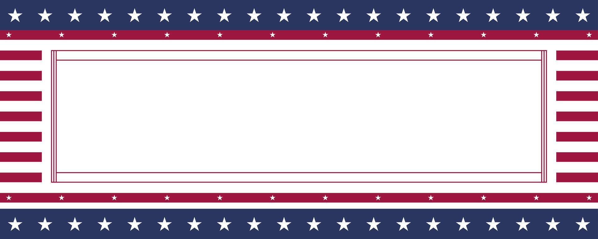 Patriotic Frame with Stars and Stripes and Blank vector
