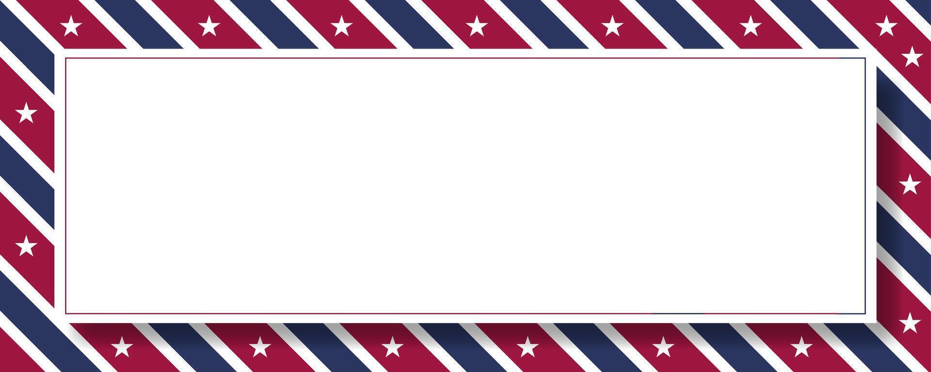 Patriotic Frame Red with White and Blue USA Banner. vector