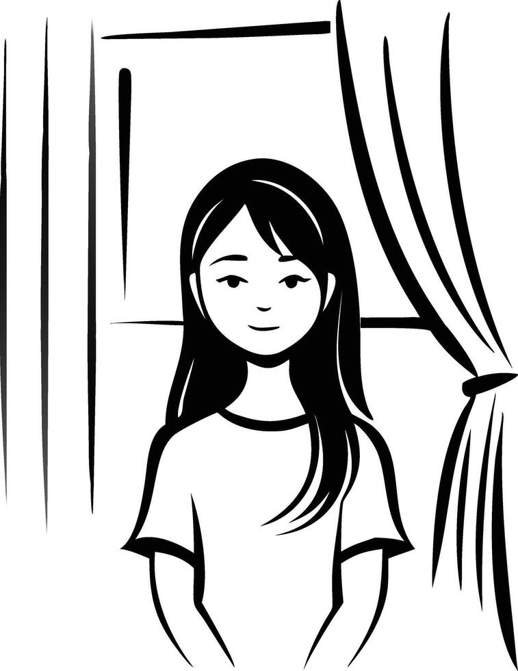 18 years old Vietnamese Cartoon girl vector