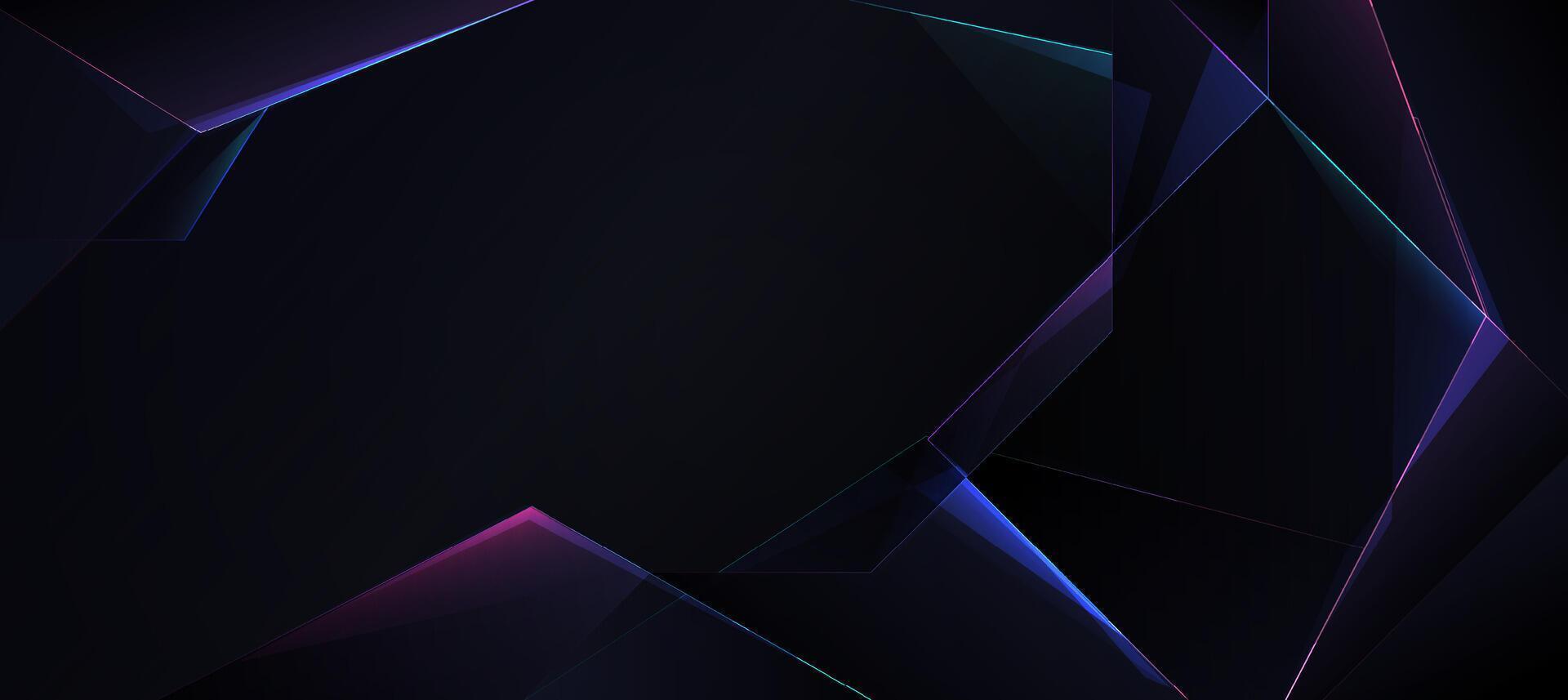 Abstract technology background with glowing diagonale lines pink and blue on dark background vector