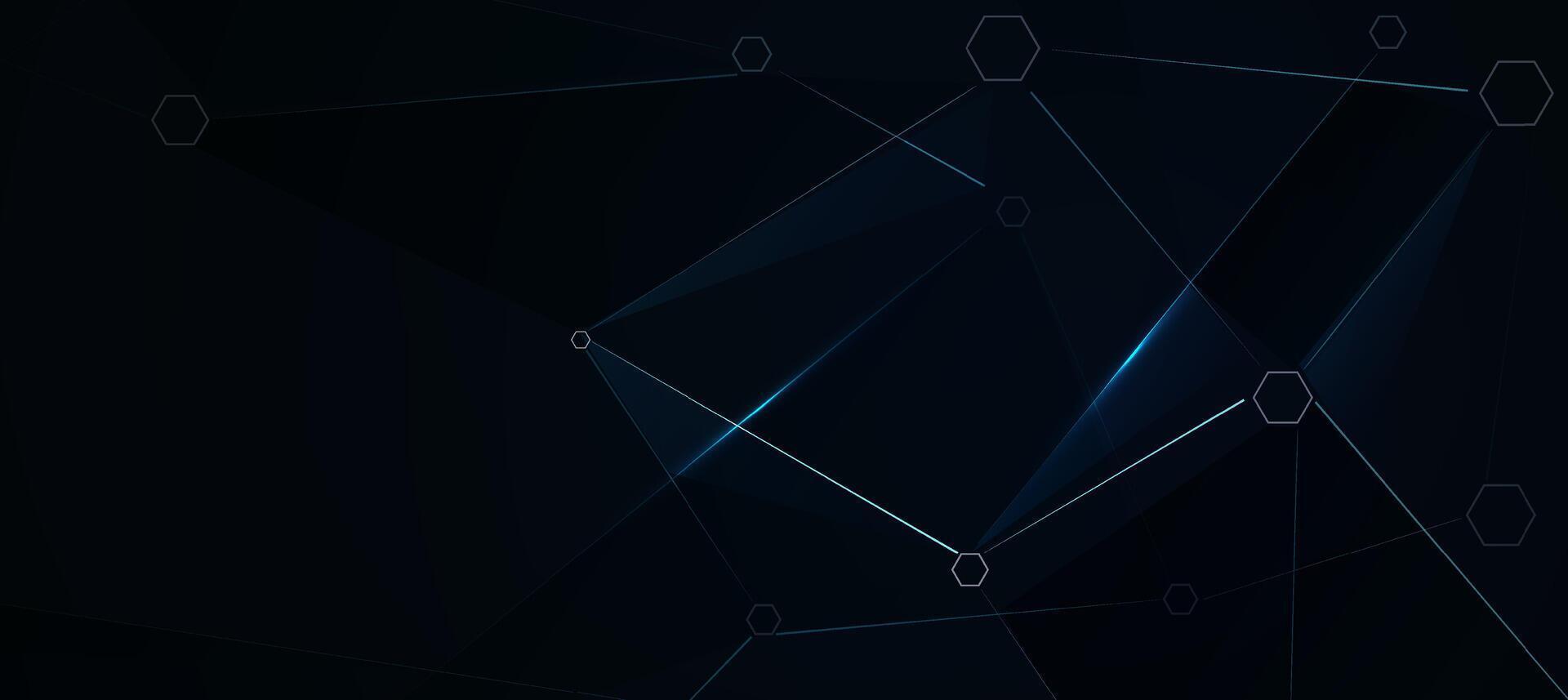 Abstract blue digital lines and connection network background vector