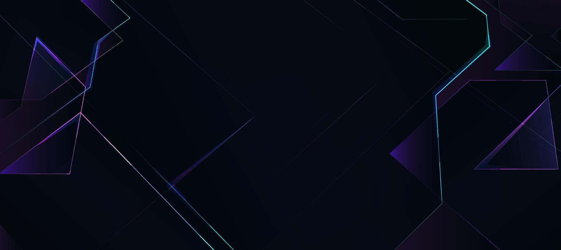 Abstract neon diagonal stripe lines with geometric on dark background vector