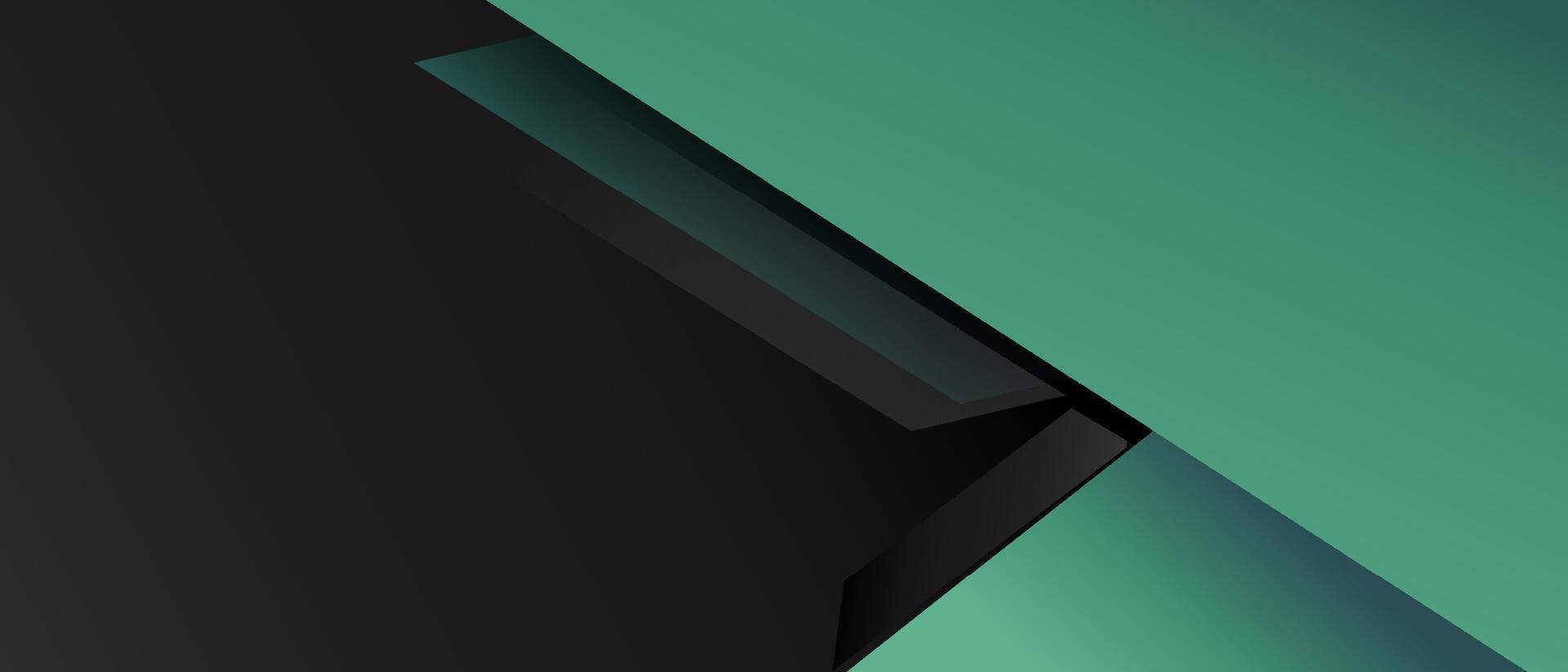 Green and black abstract geometric luxury background vector