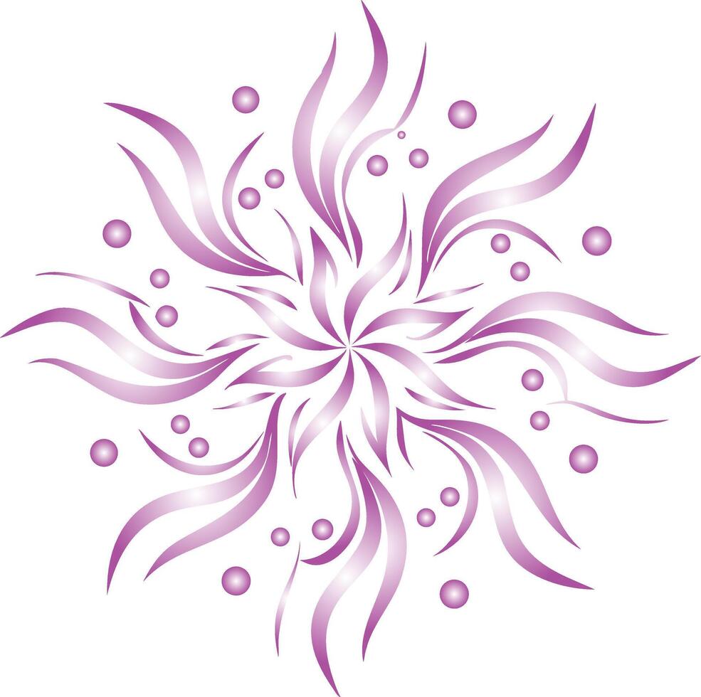 Elegant Floral Snowflake Design with Swirling Petals vector