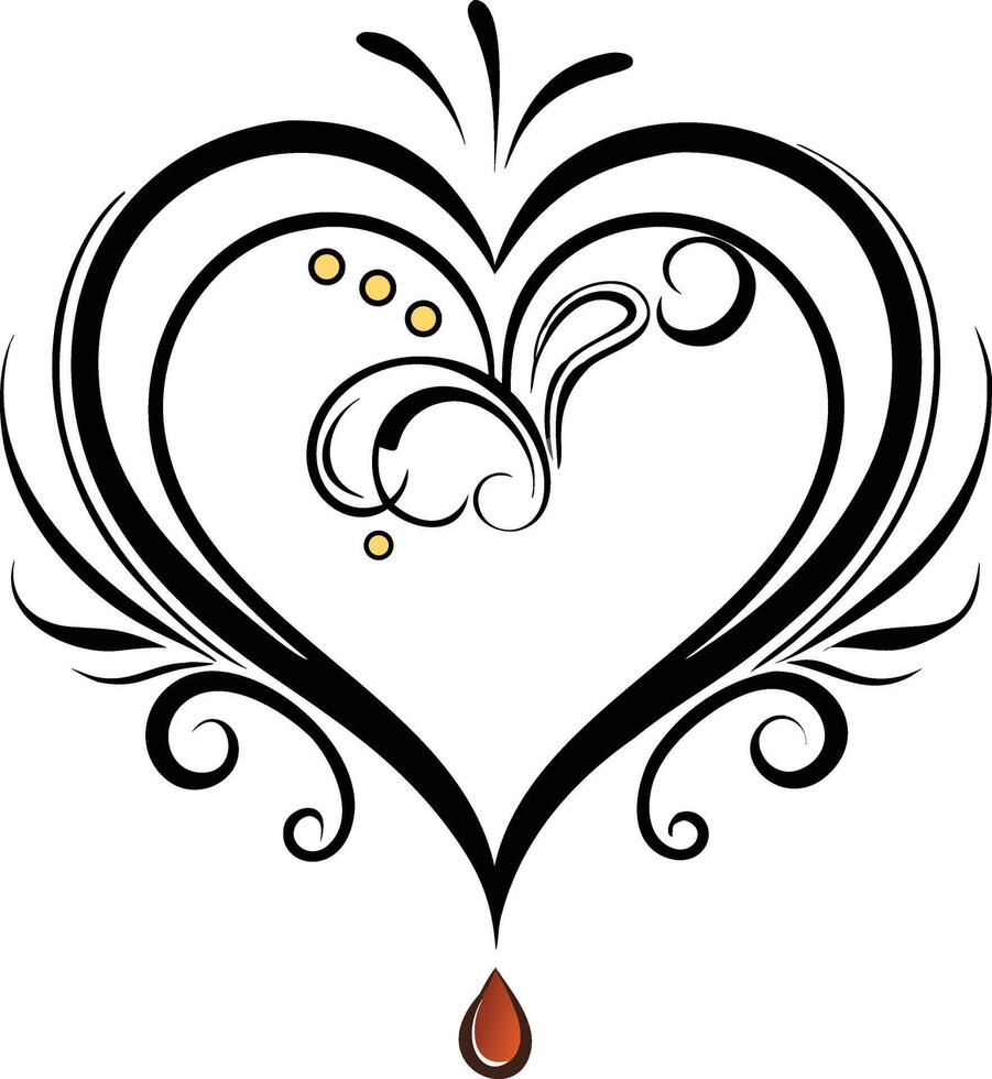 Elegant Floral Heart Ornament vector