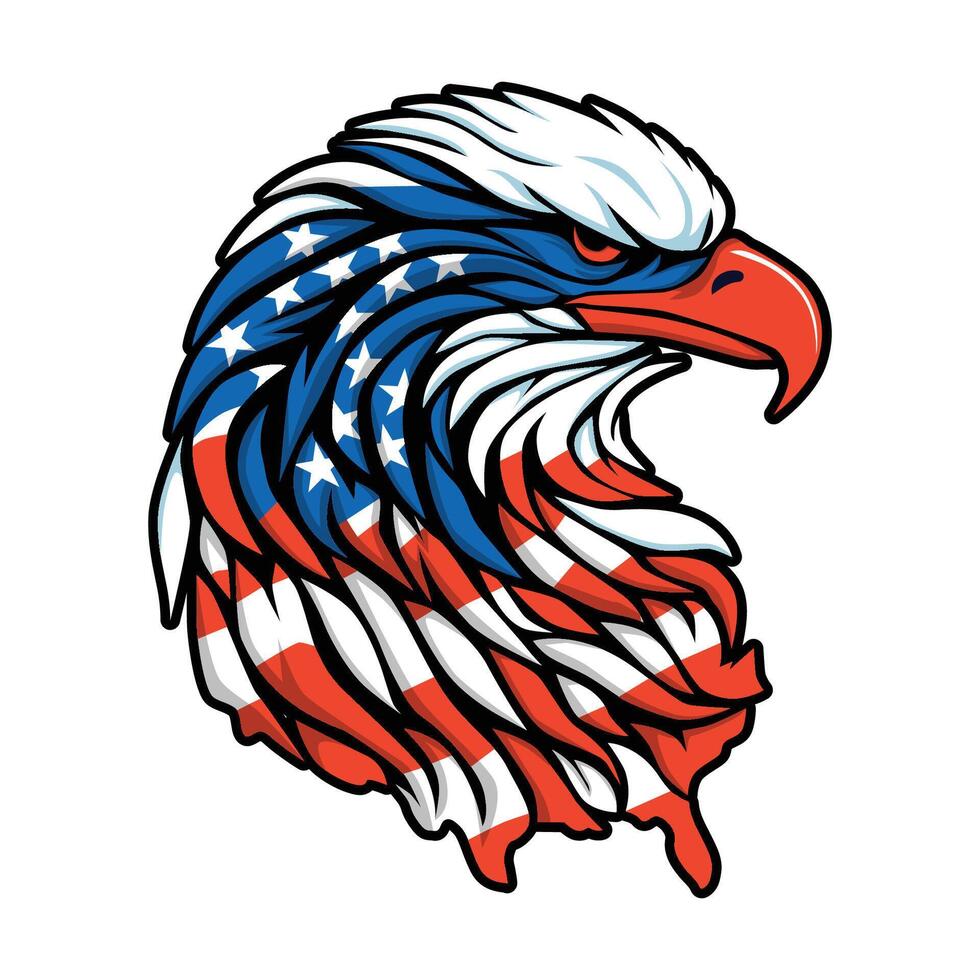 American Eagle Head With White Background vector
