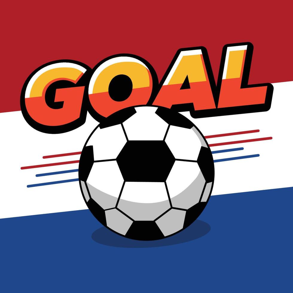 Soccer Goal With Netherlands Flag Colors vector