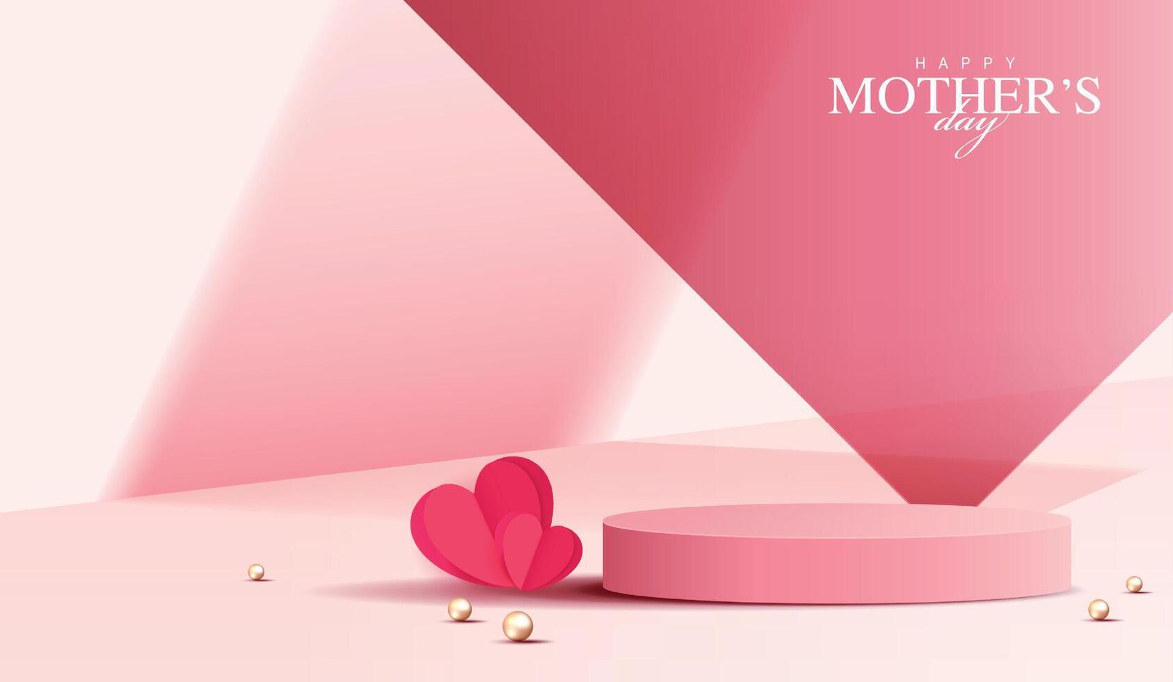 Happy Mother's Day design with hearts vector