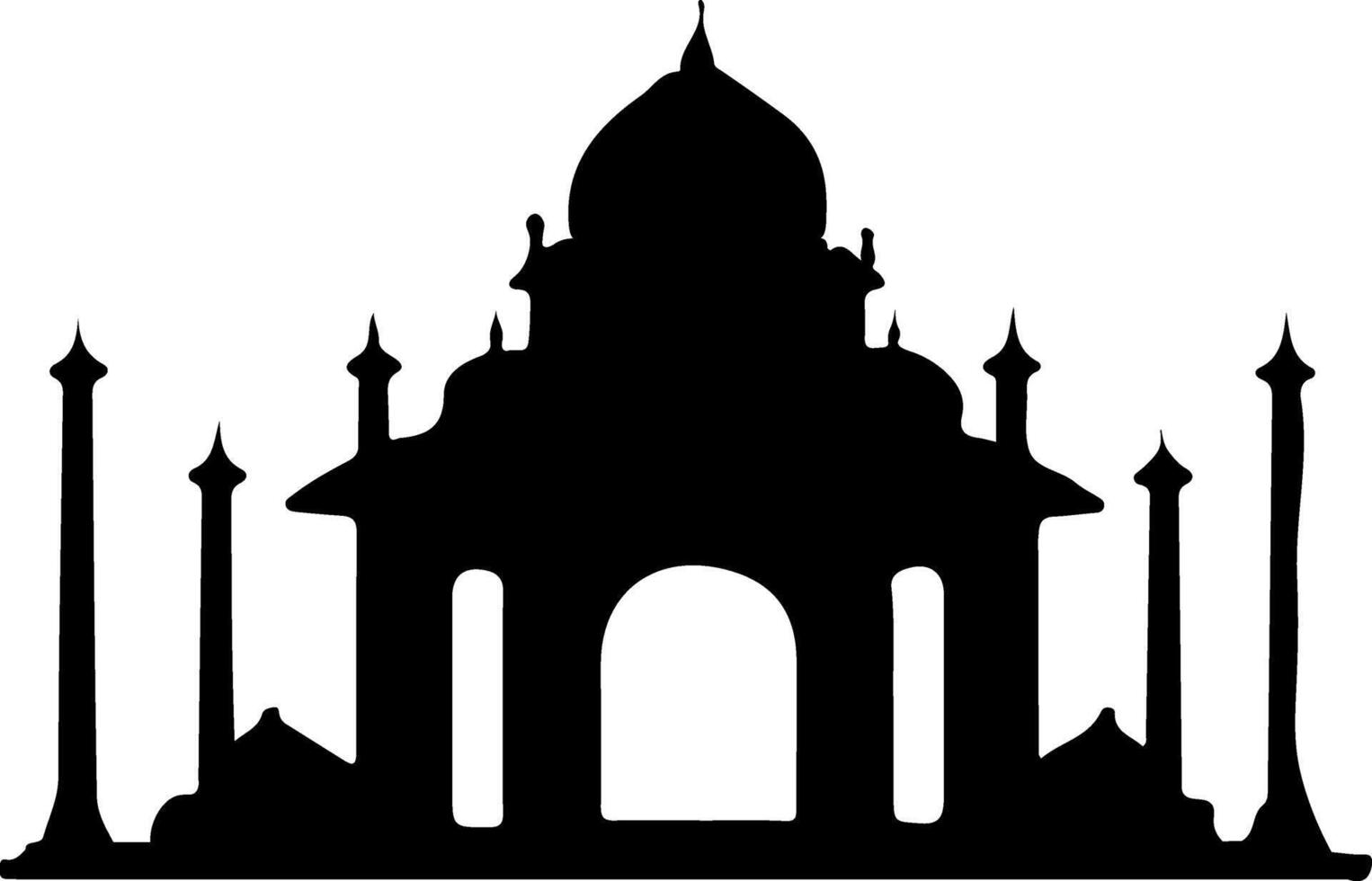 Elegant Silhouette of an Indian Mosque vector