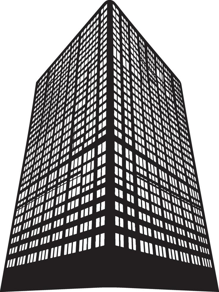Silhouette of a modern skyscraper vector