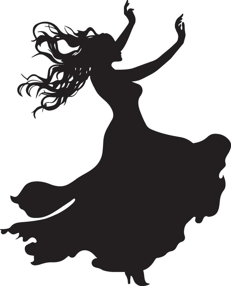 Graceful Silhouette of a Dancing Woman vector