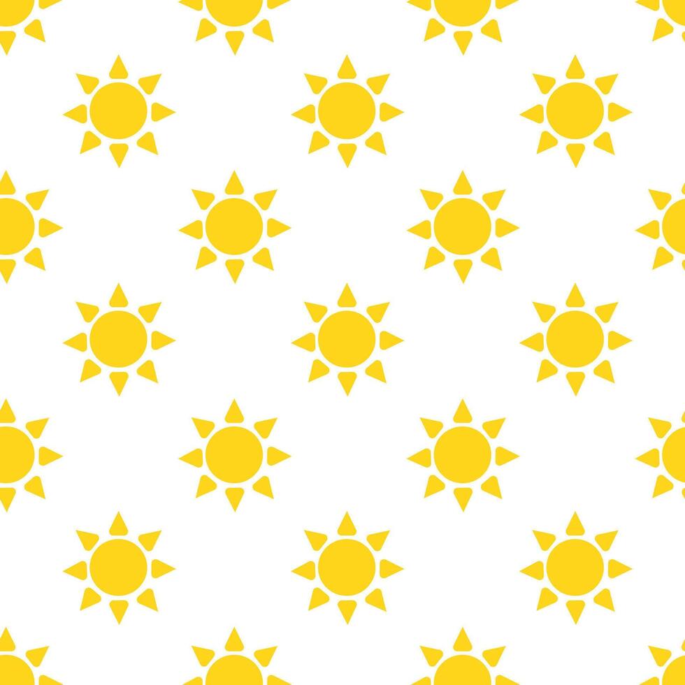 Seamless Pattern with Cute Sun. flat illustration. vector