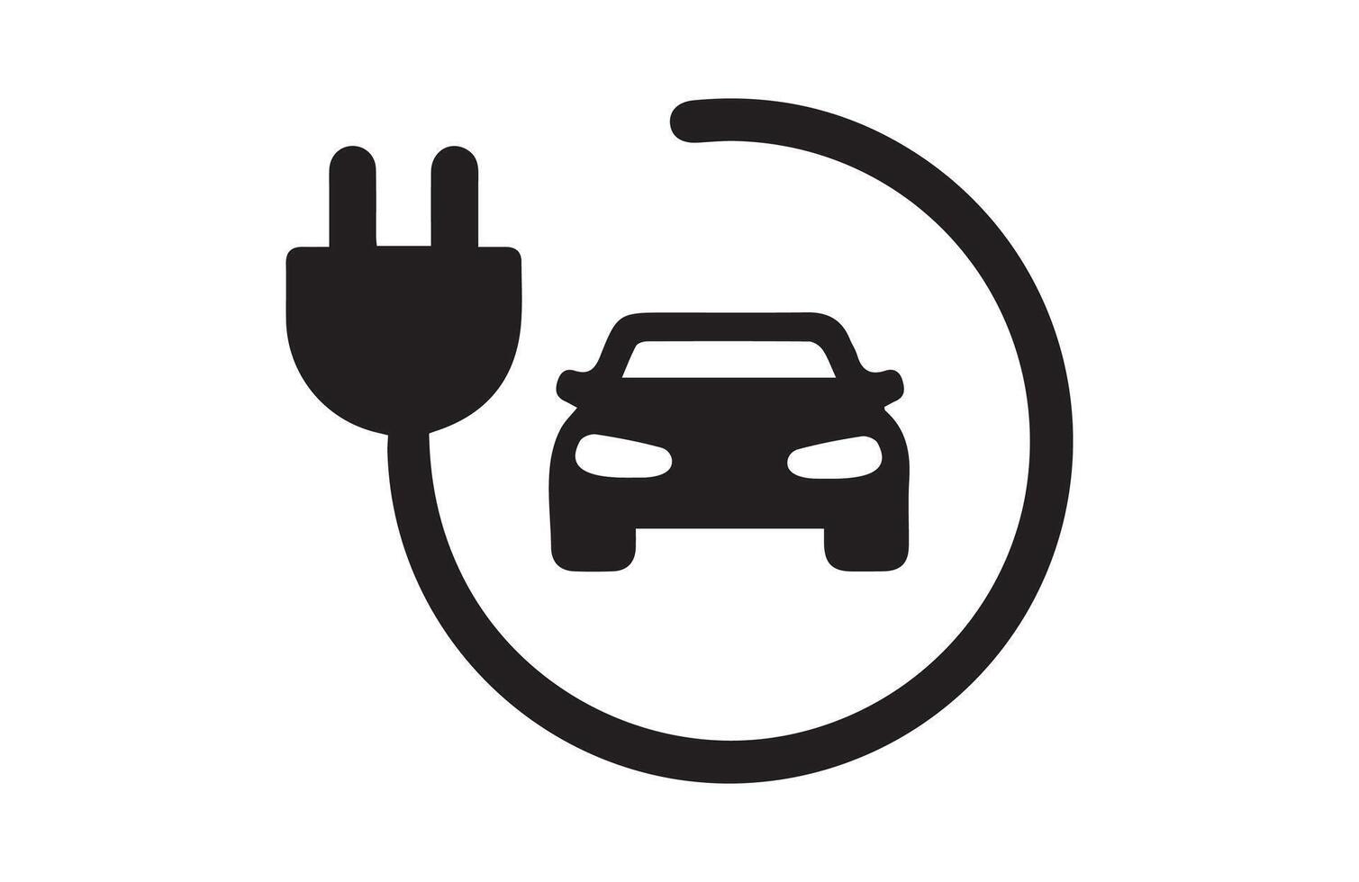 Electric vehicle icon set with plug icon symbol, EV car, Green hybrid vehicles charging point logotype, Eco friendly vehicle concept. Illustration, Icons collection13 vector