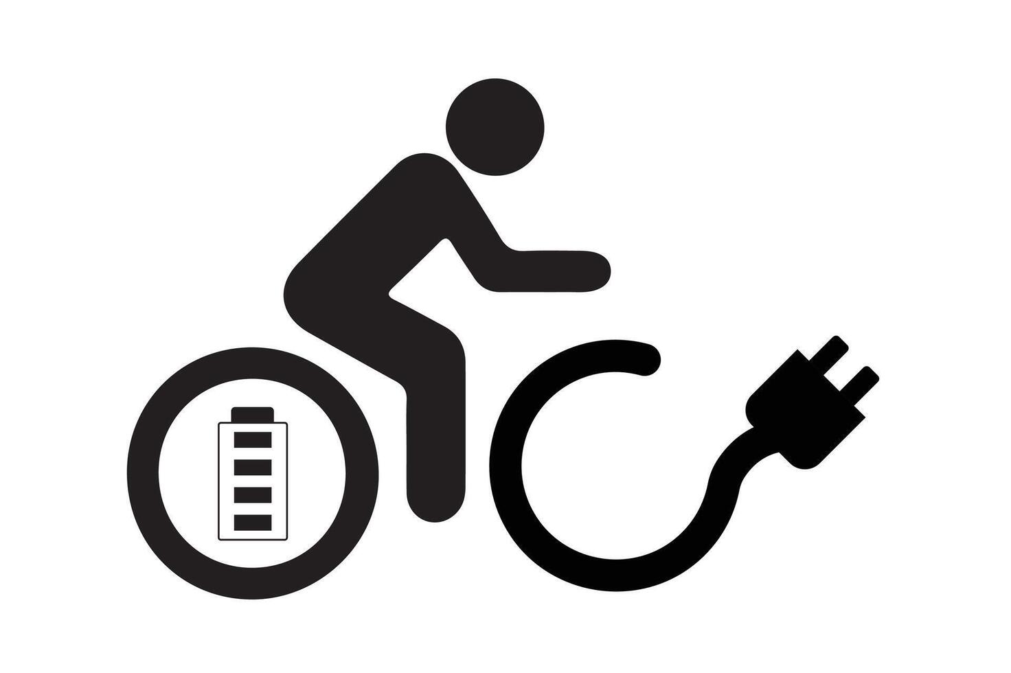 Electric bicycle icon. Eco friendly electro cycle vehicle sign concept. Electro bicycle icon set on white background13 vector