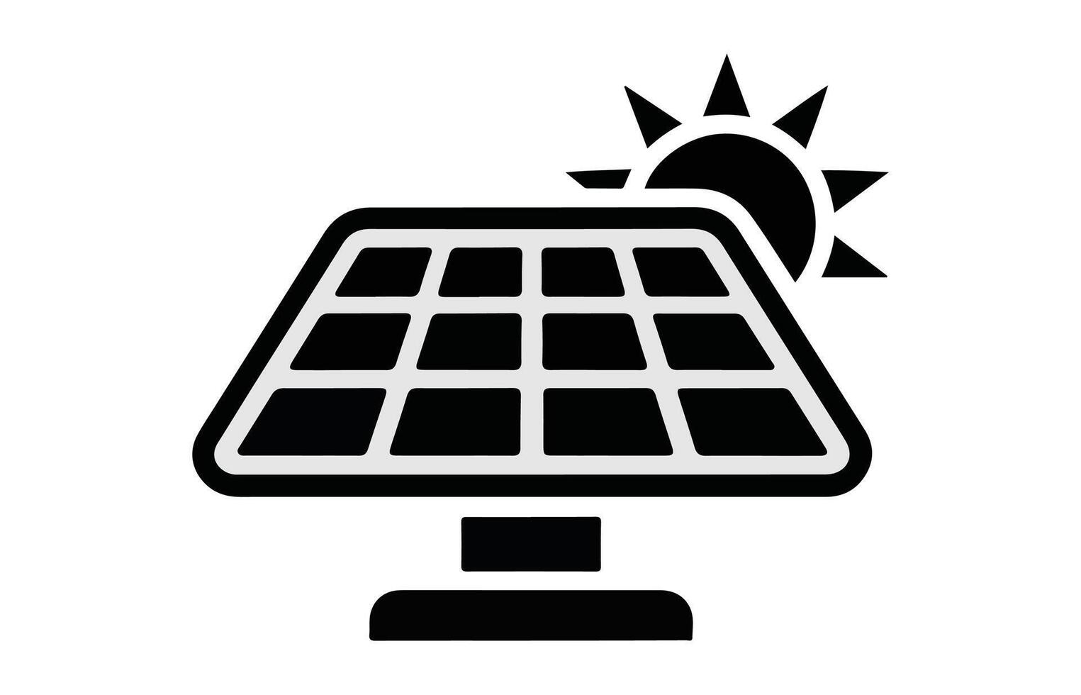 Eco-friendly solar panel icon set for energy projects, sustainability, and renewable resources. Solar panel modern icon Flat set in black and white color for Infographics, Web Pages, Mobile App3 vector