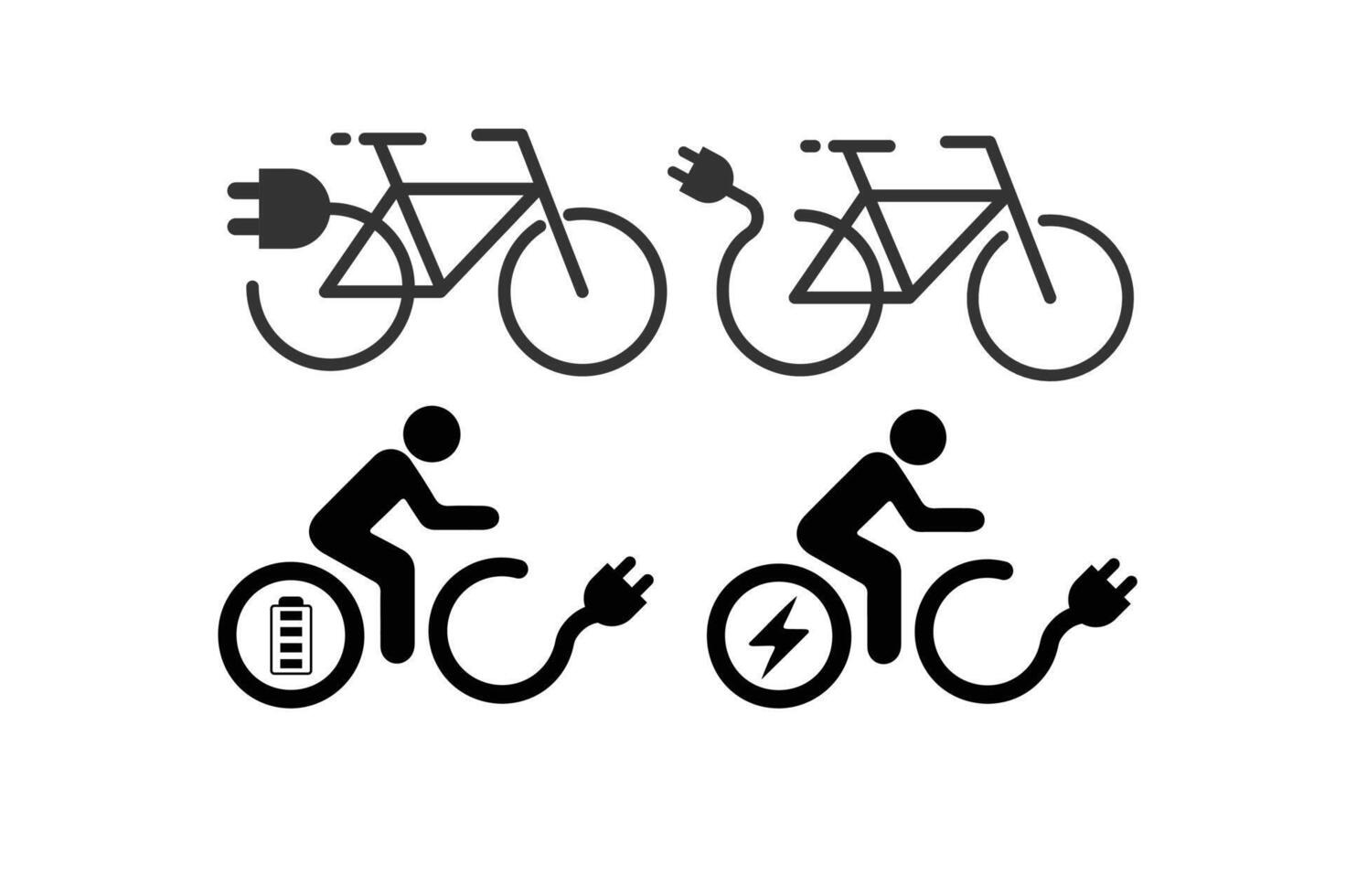 Electric bicycle icon. Eco friendly electro cycle vehicle sign concept. Electro bicycle icon set on white background4 vector