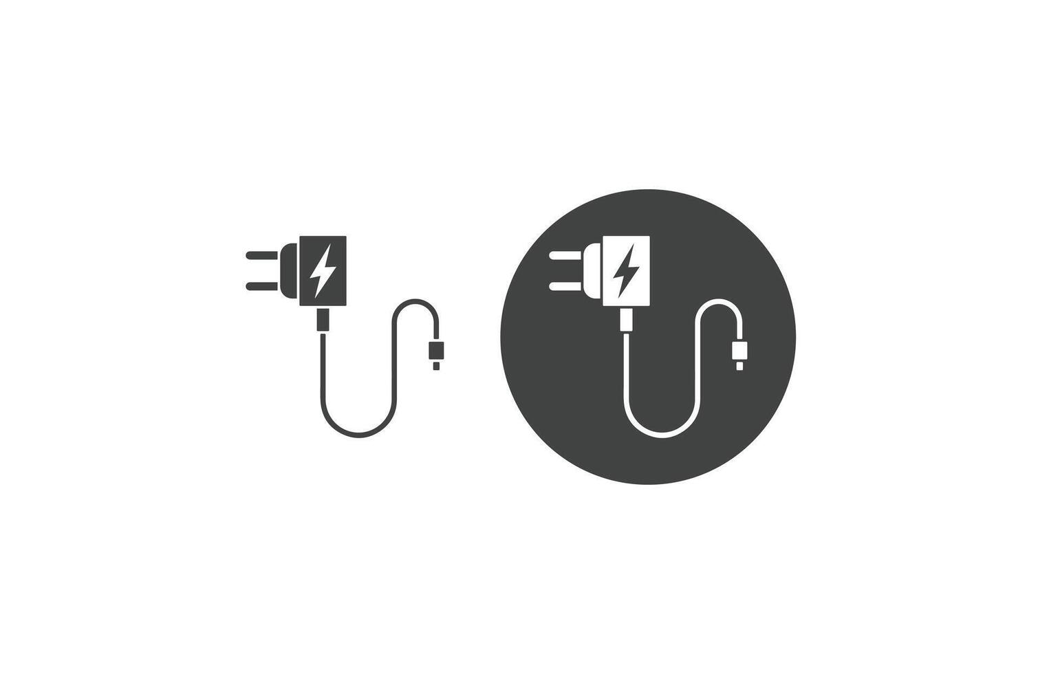 Charging icon set, Solid icon collection. illustration6 vector