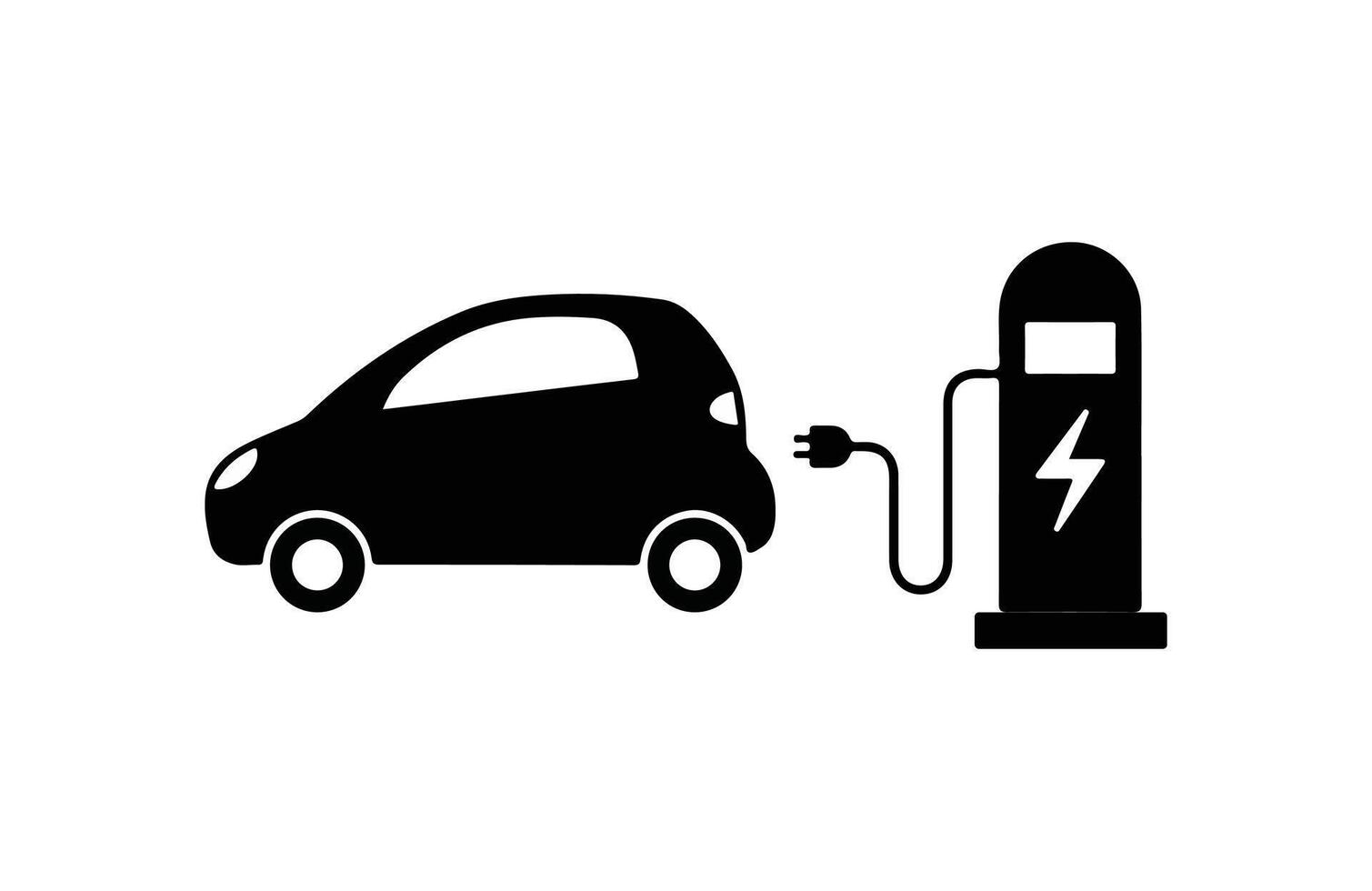 Electric vehicle icon set with plug icon symbol, EV car, Green hybrid vehicles charging point logotype, Eco friendly vehicle concept. Illustration, Icons collection7 vector