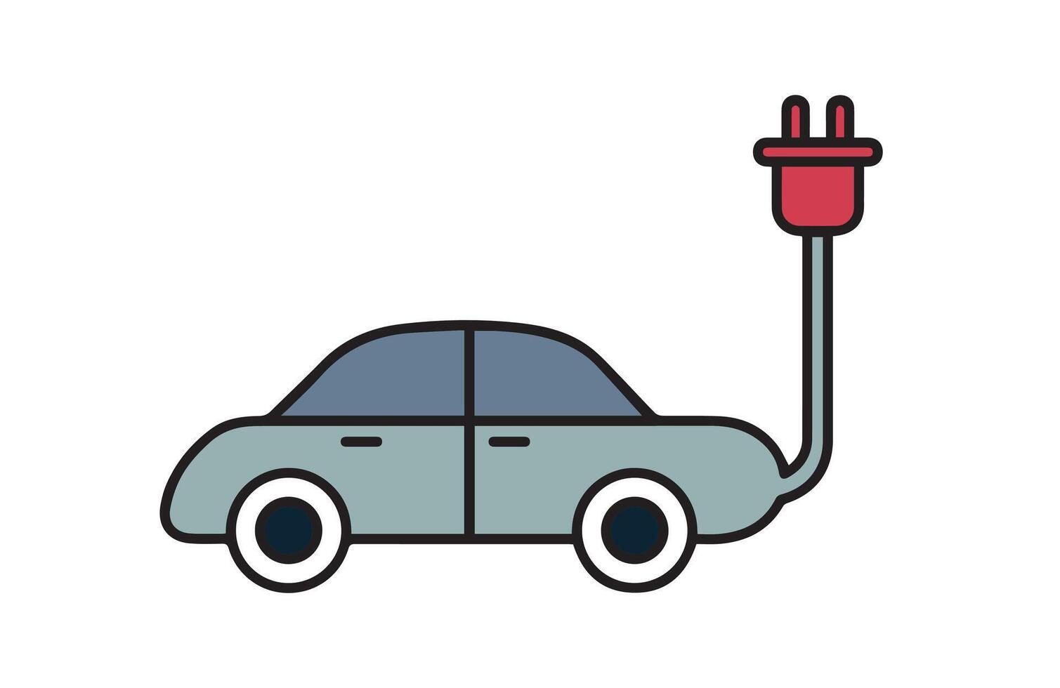 Electric vehicle icon set with plug icon symbol, EV car, Green hybrid vehicles charging point logotype, Eco friendly vehicle concept. Illustration, Icons collection3 vector