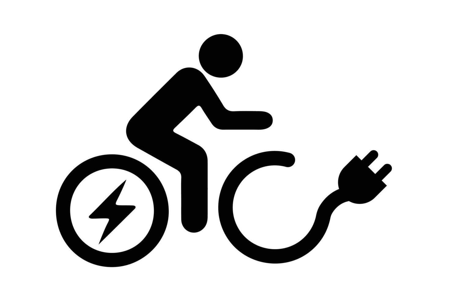 Electric bicycle icon. Eco friendly electro cycle vehicle sign concept. Electro bicycle icon set on white background5 vector