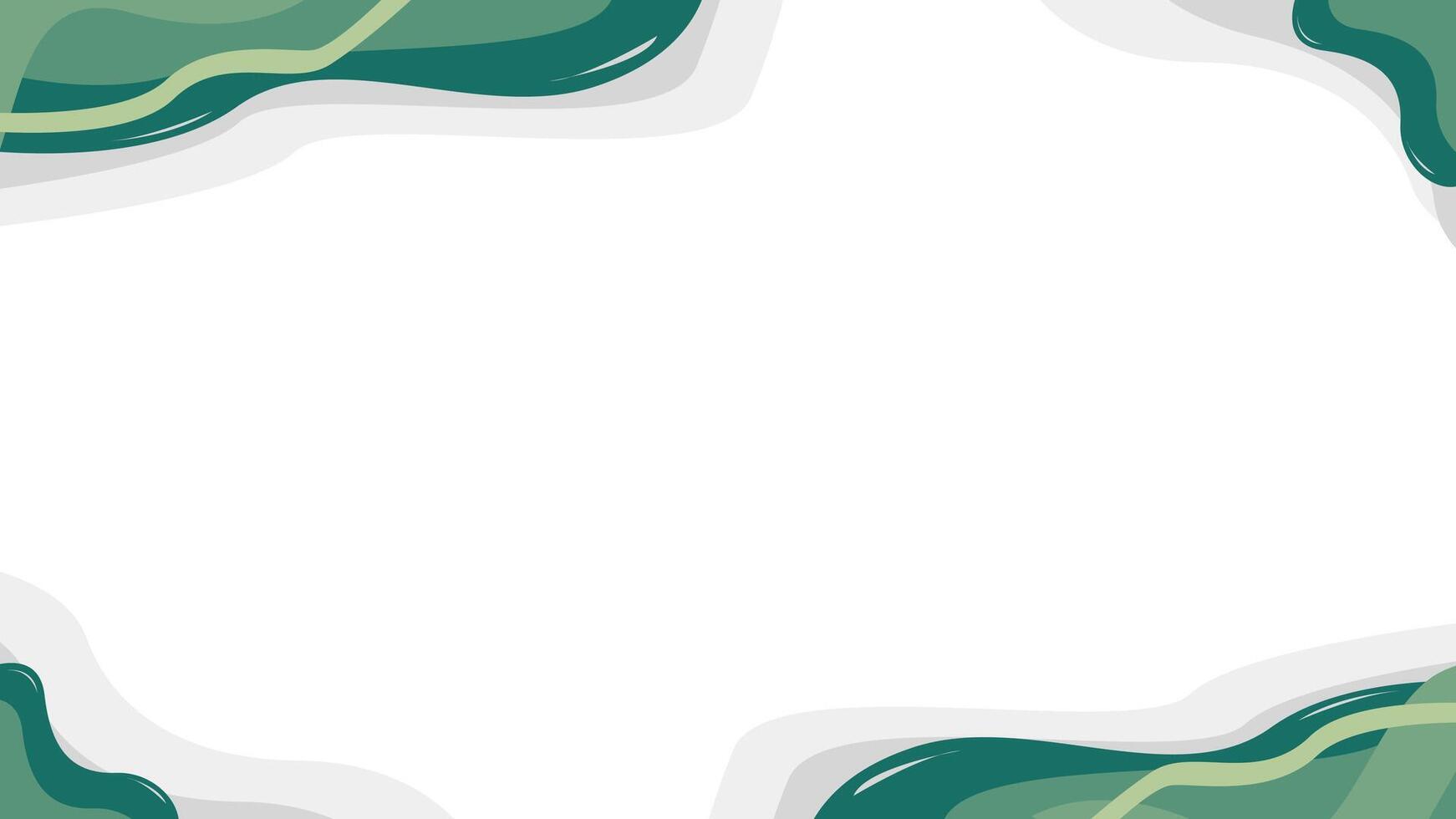 Green and white abstract background with a white frame vector