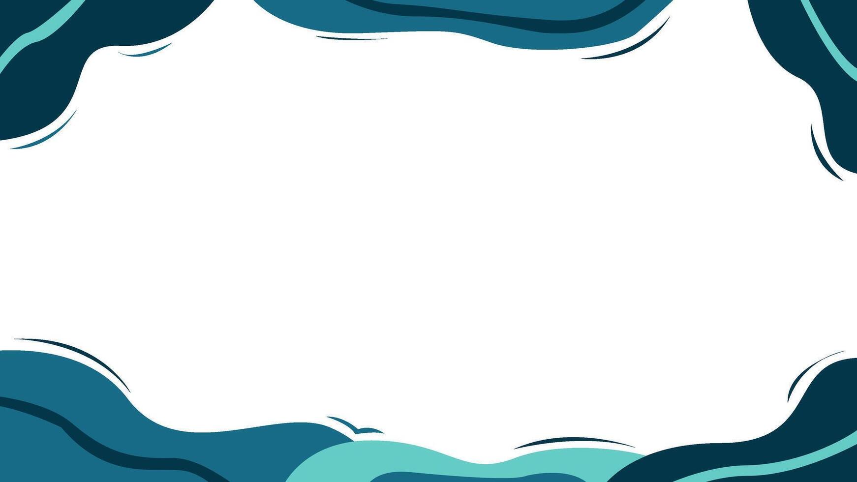 Blue and green waves on a white background vector