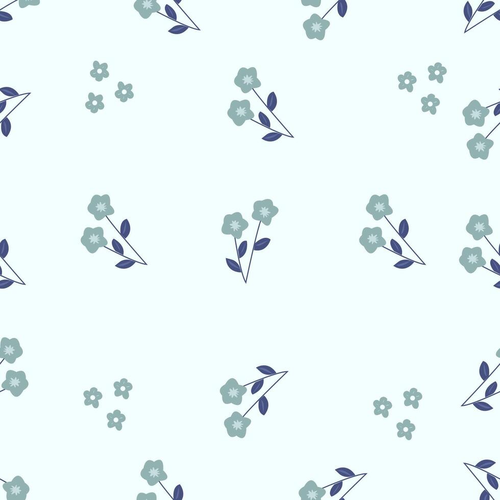 A blue and green floral pattern on a white background vector