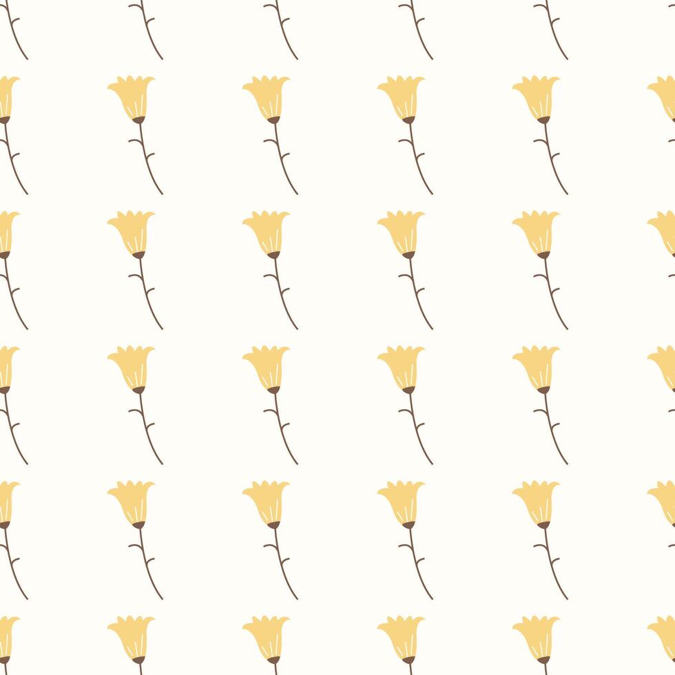 A pattern w ith yellow flowers on a white background Seamless floral pattern. Motives are scattered randomly. Flower pattern background. cute pattern. vector