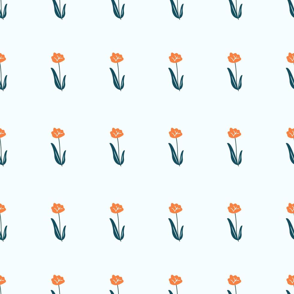 A pattern with orange flowers on a white background vector