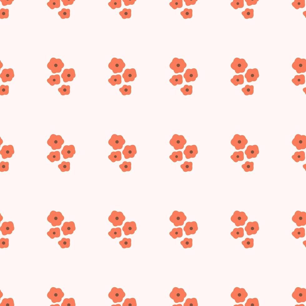 Poppy flowers on a white background Seamless floral pattern. Motives are scattered randomly. Flower pattern background. cute pattern. vector
