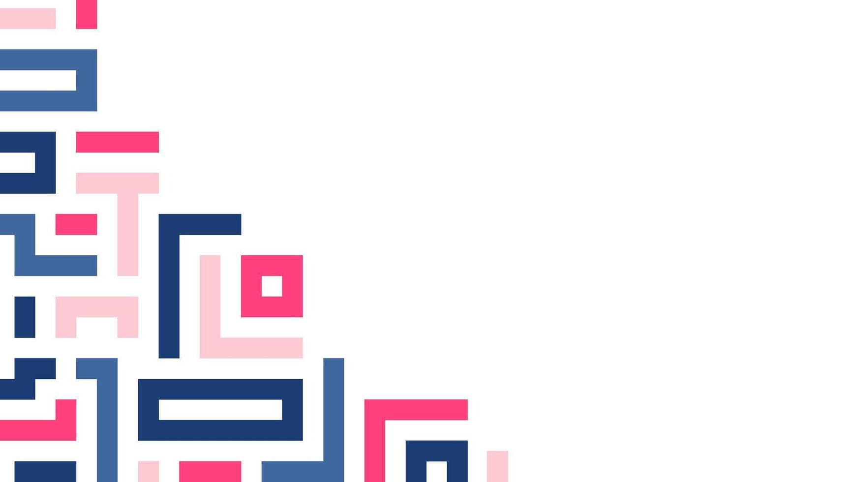 A colorful geometric pattern with squares and triangles vector