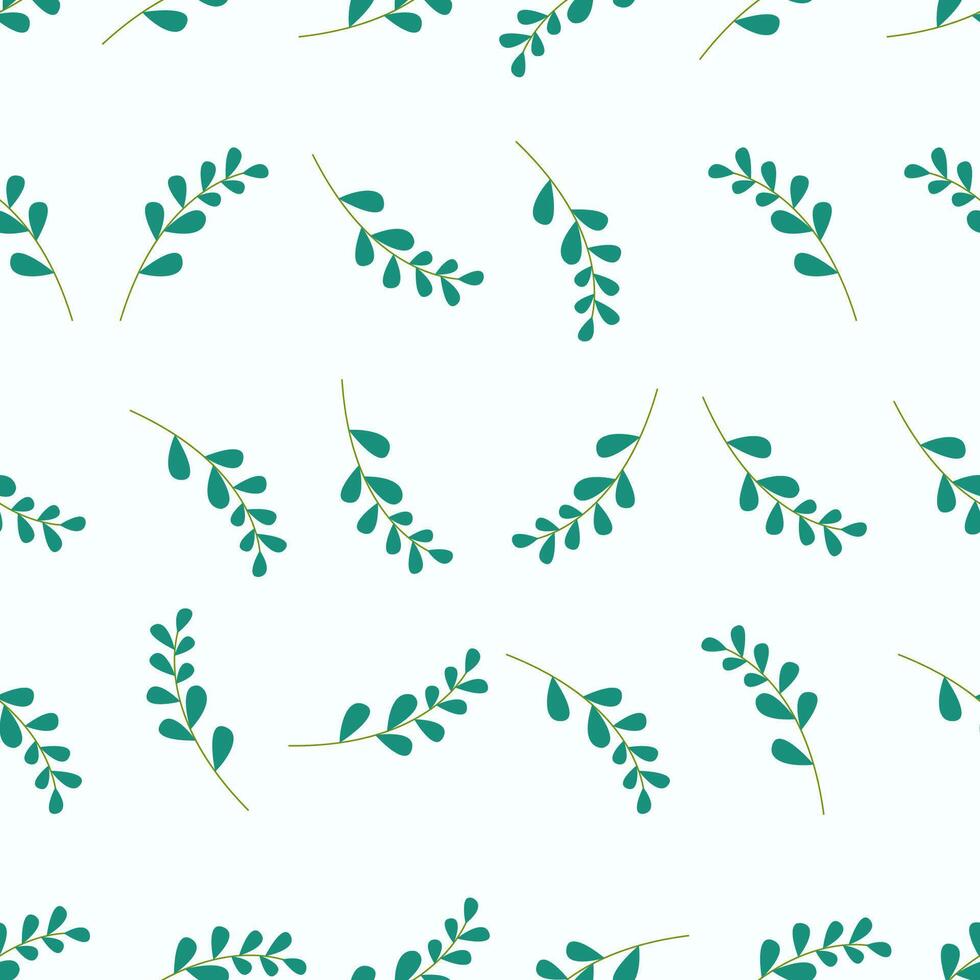 A green leaf pattern on a white background vector