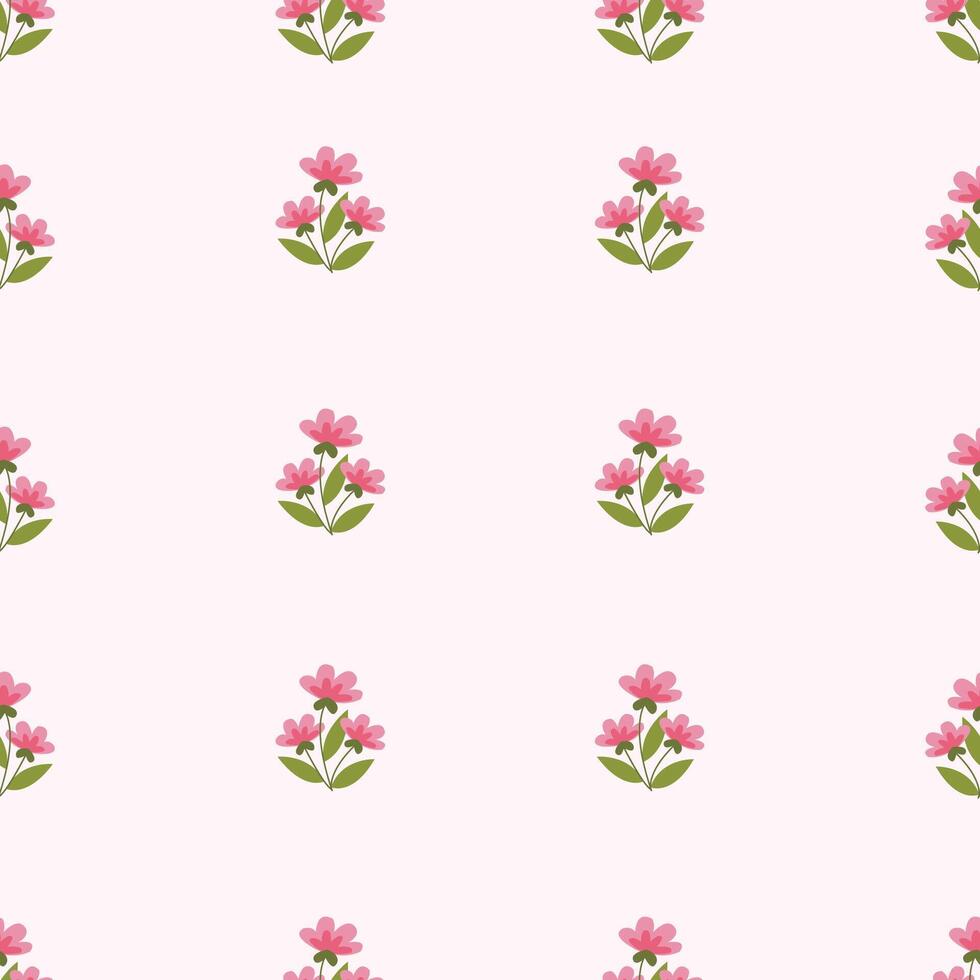 A pink flower pattern on a white background vector