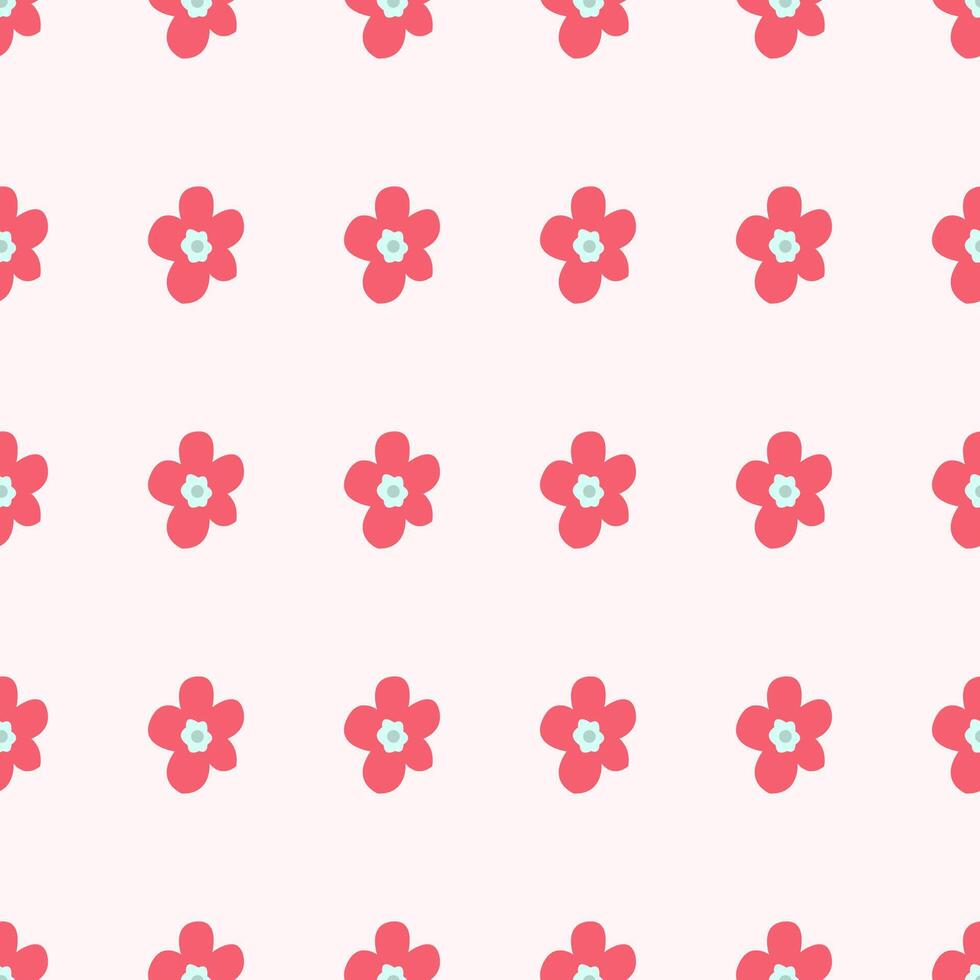 A pink and white flower pattern with small flowers vector