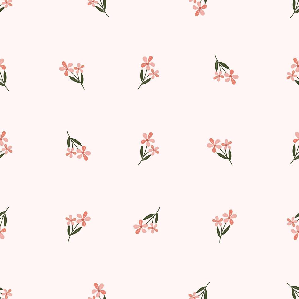 A pattern with flowers on a white background Seamless floral pattern. Motives are scattered randomly. Flower pattern background. cute pattern. vector