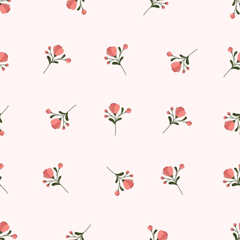 A Seamless floral pattern. Motives are scattered randomly. Flower pattern background. cute pattern. vector