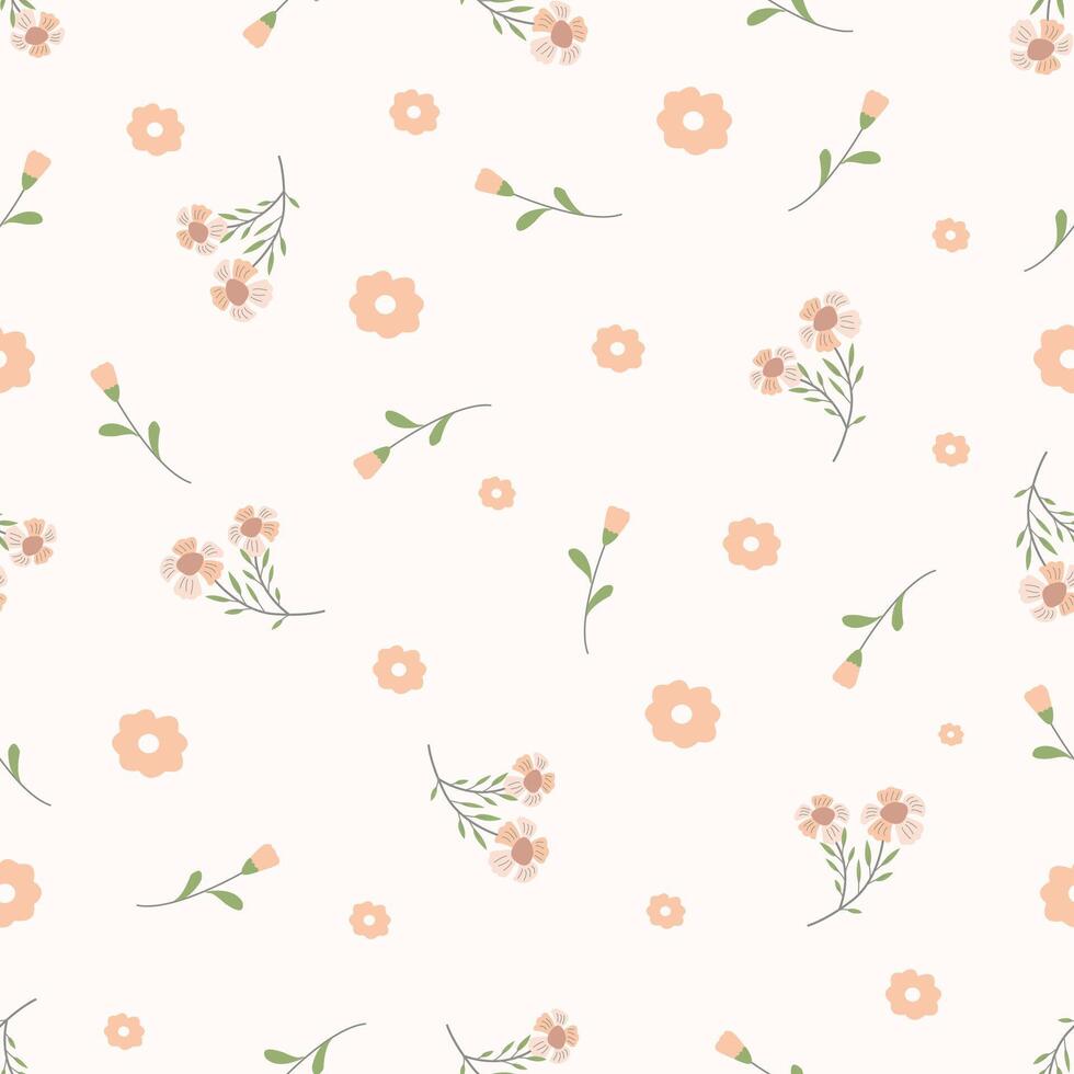 A floral pattern with small flowers on a white background vector