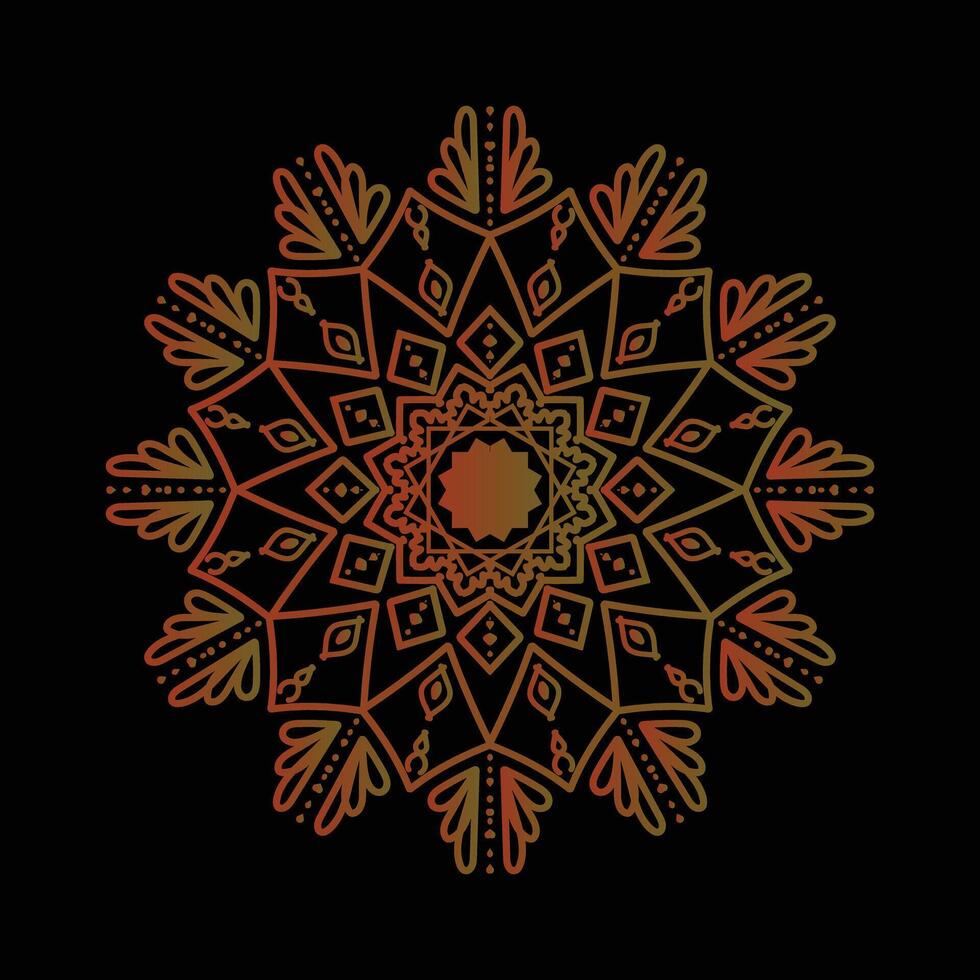 Colorful mandala design on black background vector