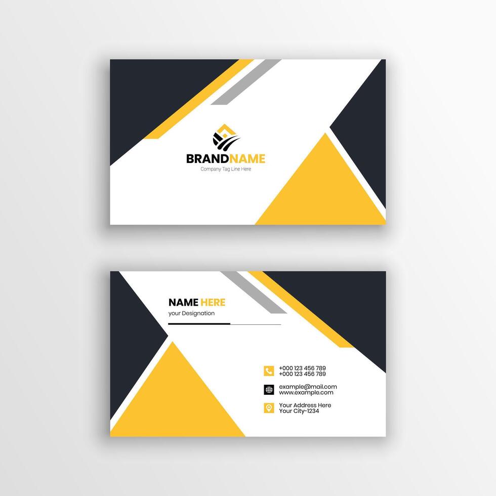 Black and Gold Corporate Business Card Template Design vector